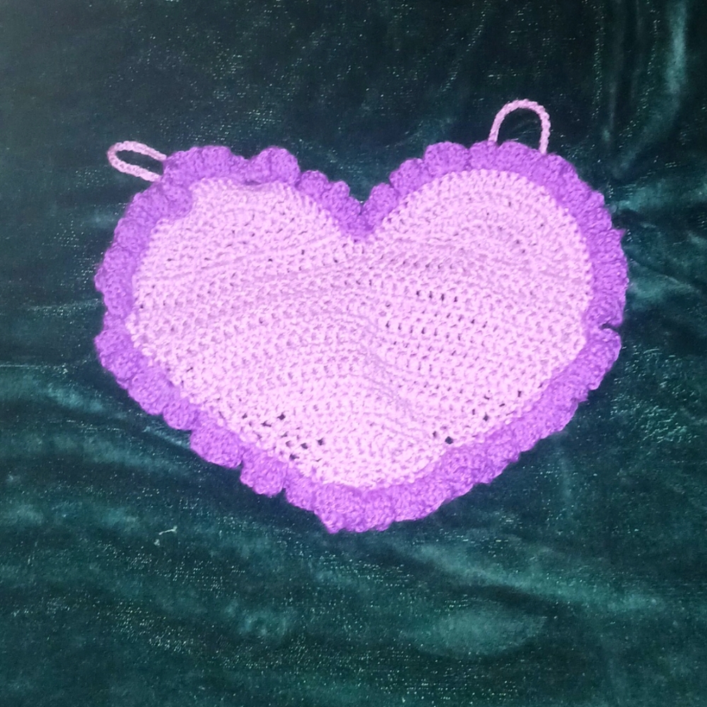 Crochet Heart Top Handmade